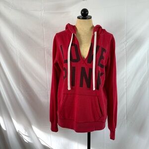 Y2K Victoria’s Secret PINK red hoodie jacket medium 2011 sporty